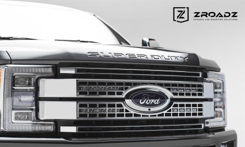 ZROADZ - Grilles and Grille Inserts for 2017-2019 F-250 SUPER DUTY, F-350 DUTY Z415371-KIT 2017-2017 FORD Super Duty F-250/350, Platinum OEM (Mounts to top section of grille) Led light bar mount kit mild steel-includes two thumbnail 4