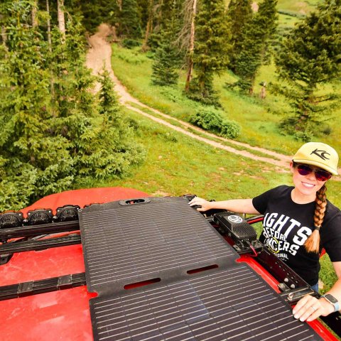 KC HiLiTES Portable Foldable Solar Panels 5001 Panels, Portable, Monocrystalline, 150W Max Power, 6.03A Max Output Current, 27.240 in. Length, 26.780 in. Width, 0.079 in. Height, Each thumbnail 1