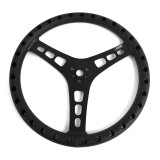 JOES Racing Products Aluminum Steering Wheels 13534-B Wheel, Aluminum, Black Anodized, 3-Spoke, 1.0 in. Dish, 14 in. Diameter, Dual 3-Bolt Mount, Each thumbnail 2