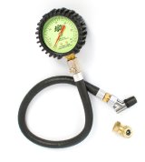 JOES Racing Products Glow-In-The-Dark Tire Pressure Gauges 32306 Gauge, Glow-In-The-Dark, Analog, 0 - 30 psi, Green Face, 2.50 in. Diameter, 17 in. Hose Length thumbnail 2