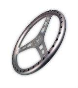 JOES Racing Products Aluminum Steering Wheels 13513-A Wheel, Aluminum, Natural, 3-Spoke, 2.5 in. Dish, 13 in. Diameter, 3-Bolt Mount, Each thumbnail 1