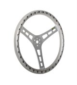 JOES Racing Products Aluminum Steering Wheels 13515-A Wheel, Aluminum, Natural, 3-Spoke, 2.5 in. Dish, 15 in. Diameter, Dual 3-Bolt Mount, Each thumbnail 1