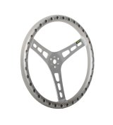 JOES Racing Products Aluminum Steering Wheels 13515-A Wheel, Aluminum, Natural, 3-Spoke, 2.5 in. Dish, 15 in. Diameter, Dual 3-Bolt Mount, Each thumbnail 3