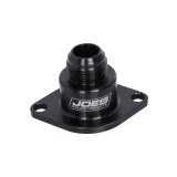 JOES Racing Products Water Neck Outlets 36000 Neck, Aluminum, Black Anodized, Straight Up, -16 AN Male Threads, 3/8 in. NPT Ports, Chevrolet, Each thumbnail 3