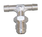 JOES Racing Products Micro Sprint Carburetor Fittings 25847 Fitting, Sprint, Adapter, Union Tee, -6 AN, 5/16 in. Hose Barb, Aluminum, Natural, Each thumbnail 1