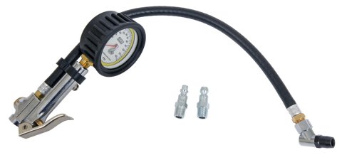 JOES Racing Products Quick-Fill Tire Inflators 32484 Pressure Gauge, Inflator, Quick Fill, Glow-In-The-Dark, Analog, 0 - 60 psi, 2.50 in. Diameter, Each