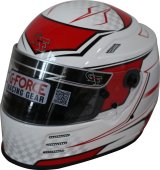 G-FORCE REVO Graphics SA2020 Helmets 13005LRGRD Helmet, Graphics, Full Face, Snell SA2020, White/Red, Clear Polycarbonate Shield, EPS Liner, Vented, Large, Each thumbnail 4