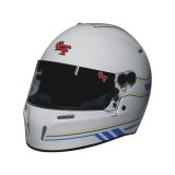 G-FORCE Nighthawk Graphic Helmets 14102MEDW1 Helmet, Nighthawk, Full Face, Snell SA2020, White/Blue, Clear Polycarbonate Shield, EPS Liner, Vented, Medium, Each thumbnail 1