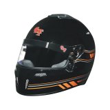 G-FORCE Nighthawk Graphic Helmets 14102SMLB2 Helmet, Nighthawk, Full Face, Snell SA2020, Black/Orange, Clear Polycarbonate Shield, EPS Liner, Vented, Small, Each thumbnail 1