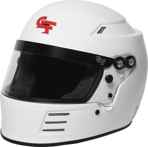 G-FORCE Rookie SFI 24.1 Helmets 3419WH Helmet, Rookie, Full Face, 24.1, Gloss White, Clear Polycarbonate Shield, EPS Liner, Vented, Youth Large, Each thumbnail 1