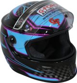 G-FORCE REVO Graphics SA2020 Helmets 13005LRGBU Helmet, Graphics, Full Face, Snell SA2020, Black/Blue, Clear Polycarbonate Shield, EPS Liner, Vented, Large, Each thumbnail 7