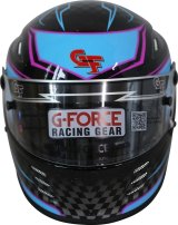 G-FORCE REVO Graphics SA2020 Helmets 13005LRGBU Helmet, Graphics, Full Face, Snell SA2020, Black/Blue, Clear Polycarbonate Shield, EPS Liner, Vented, Large, Each thumbnail 9