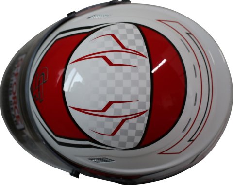 G-FORCE REVO Graphics SA2020 Helmets 13005SMLRD Helmet, Graphics, Full Face, Snell SA2020, White/Red, Clear Polycarbonate Shield, EPS Liner, Vented, Small, Each thumbnail 3