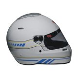 G-FORCE Nighthawk Graphic Helmets 14102XXLW1 Helmet, Nighthawk, Full Face, Snell SA2020, White/Blue, Clear Polycarbonate Shield, EPS Liner, Vented, 2X-Large, Each thumbnail 2
