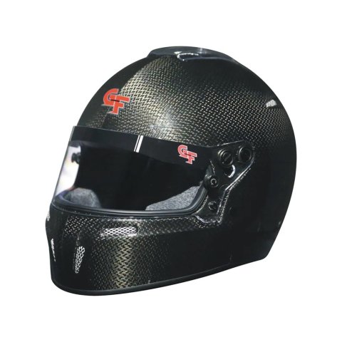 G-FORCE Nighthawk Carbon Fusion Helmets 14104XLGBK Helmet, Fusion, Full Face, Snell SA2020, Black Fiber, Clear Polycarbonate Shield, EPS Liner, X-Large, Each