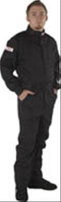 G-FORCE GF125 Driving Suits 4125XLGBK Suit, GF125, One-Piece, Single Layer, Pyrovatex, X-Large, Black Top, Black Bottom, Each thumbnail 4