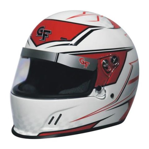 G-FORCE CMR Graphics Helmets 13402MEDRD Helmet, Graphics, Full Face, CRM 2016, White/Red, Clear Polycarbonate Shield, EPS Liner, Vented, Youth Medium, Each
