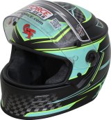 G-FORCE REVO Graphics SA2020 Helmets 13005XLGTL Helmet, Graphics, Full Face, Snell SA2020, Black/Teal, Clear Polycarbonate Shield, EPS Liner, Vented, X-Large, Each thumbnail 7