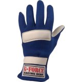G-FORCE GF G5 RaceGrip Gloves 4101XSMBU Driving Gloves, RaceGrip, 2 Layers, Leather/Nomex®, Blue, SFI 3.3/5, X-Small, Pair thumbnail 2