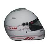 G-FORCE Nighthawk Graphic Helmets 14102LRGW2 Helmet, Nighthawk, Full Face, Snell SA2020, White/Red, Clear Polycarbonate Shield, EPS Liner, Vented, Large, Each thumbnail 1