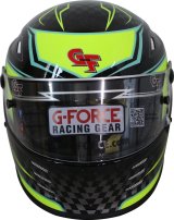 G-FORCE REVO Graphics SA2020 Helmets 13005XSMYL Helmet, Graphics, Full Face, Snell SA2020, Black/Yellow, Clear Polycarbonate Shield, EPS Liner, Vented, X-Small, Each thumbnail 9