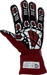 G-FORCE G-Limit RS Racing Gloves 54000XSMRD Driving Glove, RS, Extra-Small, Two Layered, SFI 3.3/5, Nomex, Red, Pair thumbnail 2