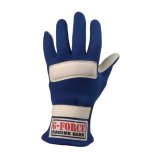 G-FORCE GF G5 RaceGrip Gloves 4101LRGBU Driving Gloves, RaceGrip, 2 Layers, Leather/Nomex®, Blue, SFI 3.3/5, Large, Pair thumbnail 3