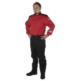G-FORCE GF525 Driving Suits 4525SMLRD Suit, GF525, One-Piece, Multiple Layer, Pyrovatex, Small, Red Top, Black Bottom, Each thumbnail 2