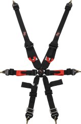 G-FORCE Pro Series Camlock 6-Point Harness 7623BK Harness, Camlock, Complete, 6-point, Pull Down, Floor Mount, Black, Each thumbnail 1