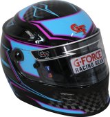G-FORCE REVO Graphics SA2020 Helmets 13005MEDBU Helmet, Graphics, Full Face, Snell SA2020, Black/Blue, Clear Polycarbonate Shield, EPS Liner, Vented, Medium, Each thumbnail 6