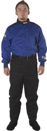 G-FORCE GF125 Driving Suits 4125XXLBU Suit, GF125, One-Piece, Single Layer, Pyrovatex, 2X-Large, Blue Top, Black Bottom, Each thumbnail 5
