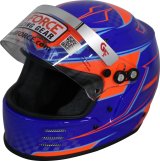 G-FORCE Rookie Graphics SFI 24.1 Helmets 3420BU Helmet, Graphics, Full Face, 24.1, Blue/Orange, Clear Polycarbonate Shield, EPS Liner, Vented, Youth Large, Each thumbnail 4