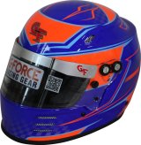 G-FORCE Rookie Graphics SFI 24.1 Helmets 3420BU Helmet, Graphics, Full Face, 24.1, Blue/Orange, Clear Polycarbonate Shield, EPS Liner, Vented, Youth Large, Each thumbnail 5