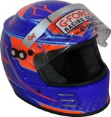 G-FORCE Rookie Graphics SFI 24.1 Helmets 3420BU Helmet, Graphics, Full Face, 24.1, Blue/Orange, Clear Polycarbonate Shield, EPS Liner, Vented, Youth Large, Each thumbnail 6