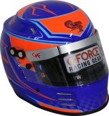 G-FORCE Rookie Graphics SFI 24.1 Helmets 3420BU Helmet, Graphics, Full Face, 24.1, Blue/Orange, Clear Polycarbonate Shield, EPS Liner, Vented, Youth Large, Each thumbnail 7