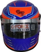 G-FORCE Rookie Graphics SFI 24.1 Helmets 3420BU Helmet, Graphics, Full Face, 24.1, Blue/Orange, Clear Polycarbonate Shield, EPS Liner, Vented, Youth Large, Each thumbnail 9