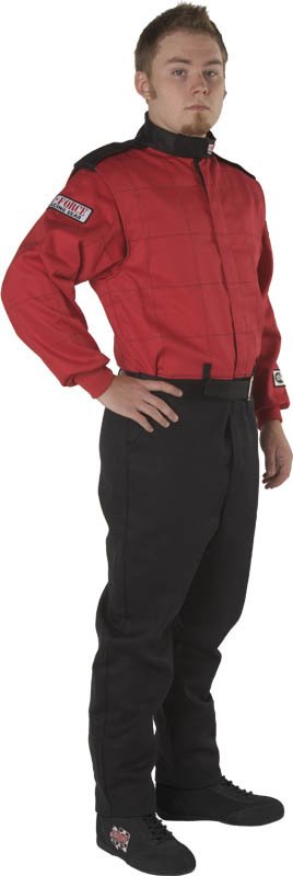 G-FORCE GF525 Driving Suits 4525MEDRD Suit, GF525, One-Piece, Multiple Layer, Pyrovatex, Medium, Red Top, Black Bottom, Each thumbnail 3