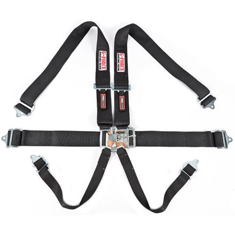G-FORCE Latch and Link Individual Shoulder 6-Point Harness 6001BK Harness, Complete, 6-Point, & Link, Individual-Type, Bolt-In, Floor/Roll Bar Mount, Black, Each thumbnail 1