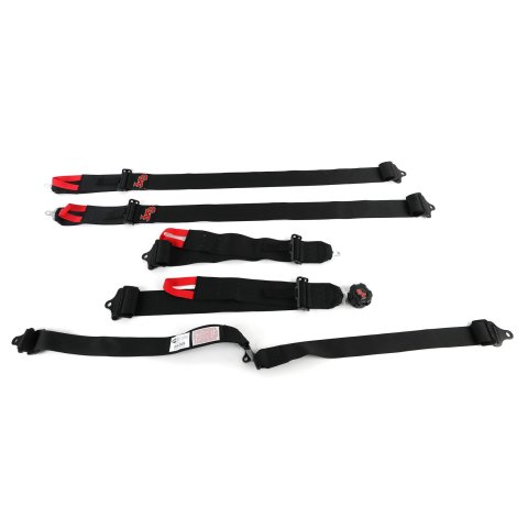 G-FORCE Camlock 6-Point Harness 7001BK Harness, Complete, Camlock, 6-Point, Individual-Type, Bolt-In, Floor/Roll Bar Mount, Black, Each