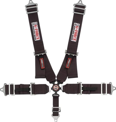G-FORCE Camlock 5-Point Harness 7000BK Harness, 5-point, Complete, Camlock, Individual-Type, Bolt-In, Floor/Roll Bar Mount, Black, Each thumbnail 3