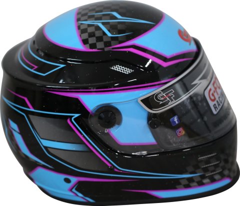 G-FORCE REVO Graphics SA2020 Helmets 13005SMLBU Helmet, Graphics, Full Face, Snell SA2020, Black/Blue, Clear Polycarbonate Shield, EPS Liner, Vented, Small, Each thumbnail 2