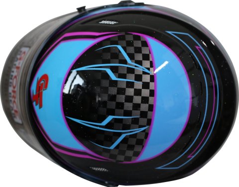 G-FORCE REVO Graphics SA2020 Helmets 13005SMLBU Helmet, Graphics, Full Face, Snell SA2020, Black/Blue, Clear Polycarbonate Shield, EPS Liner, Vented, Small, Each thumbnail 3