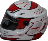 G-FORCE REVO Graphics SA2020 Helmets 13005XLGRD Helmet, Graphics, Full Face, Snell SA2020, White/Red, Clear Polycarbonate Shield, EPS Liner, Vented, X-Large, Each thumbnail 1