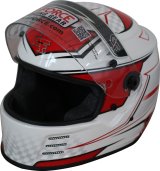 G-FORCE REVO Graphics SA2020 Helmets 13005XLGRD Helmet, Graphics, Full Face, Snell SA2020, White/Red, Clear Polycarbonate Shield, EPS Liner, Vented, X-Large, Each thumbnail 5