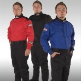 G-FORCE GF125 Driving Suits 4125XXXBK Suit, GF125, One-Piece, Single Layer, Pyrovatex, 3X-Large, Black Top, Black Bottom, Each thumbnail 3