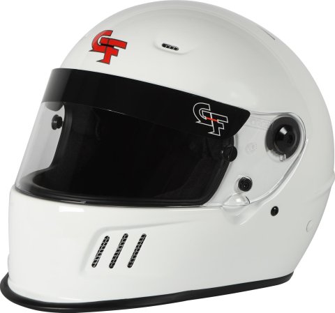 G-FORCE Rift SA2020 Helmets 13010LRGWH Helmet, Rift, Full Face, Snell SA2020, Gloss White, Clear Polycarbonate Shield, EPS Liner, Vented, Large, Each