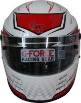 G-FORCE REVO Graphics SA2020 Helmets 13005MEDRD Helmet, Graphics, Full Face, Snell SA2020, White/Red, Clear Polycarbonate Shield, EPS Liner, Vented, Medium, Each thumbnail 9