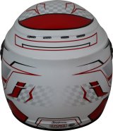 G-FORCE REVO Graphics SA2020 Helmets 13005XXLRD Helmet, Graphics, Full Face, Snell SA2020, White/Red, Clear Polycarbonate Shield, EPS Liner, Vented, 2X-Large, Each thumbnail 8