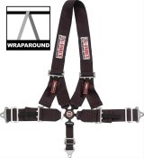 G-FORCE Camlock 4-Point Harness 7543BK Harness, Complete, Camlock, U-type Shoulder, Bolt-In, Wraparound, Floor/Roll Bar Mount, Black, Each thumbnail 2