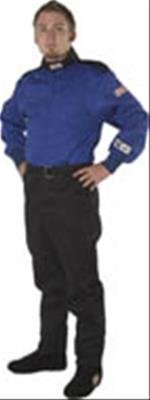 G-FORCE GF125 Driving Suits 4125CLGBU Suit, GF125, One-Piece, Single Layer, Pyrovatex, Youth Large, Blue Top, Black Bottom, Each thumbnail 4